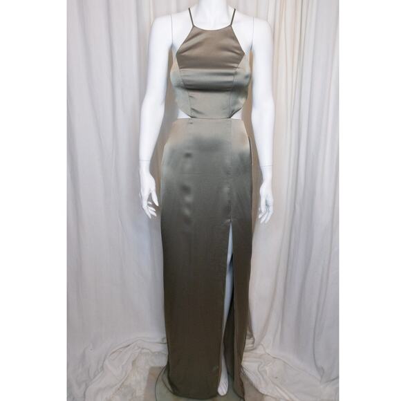 JENNY YOO 'Kendra' Satin Gown in Moss Sage Green NWT US 0 - Picture 5 of 13